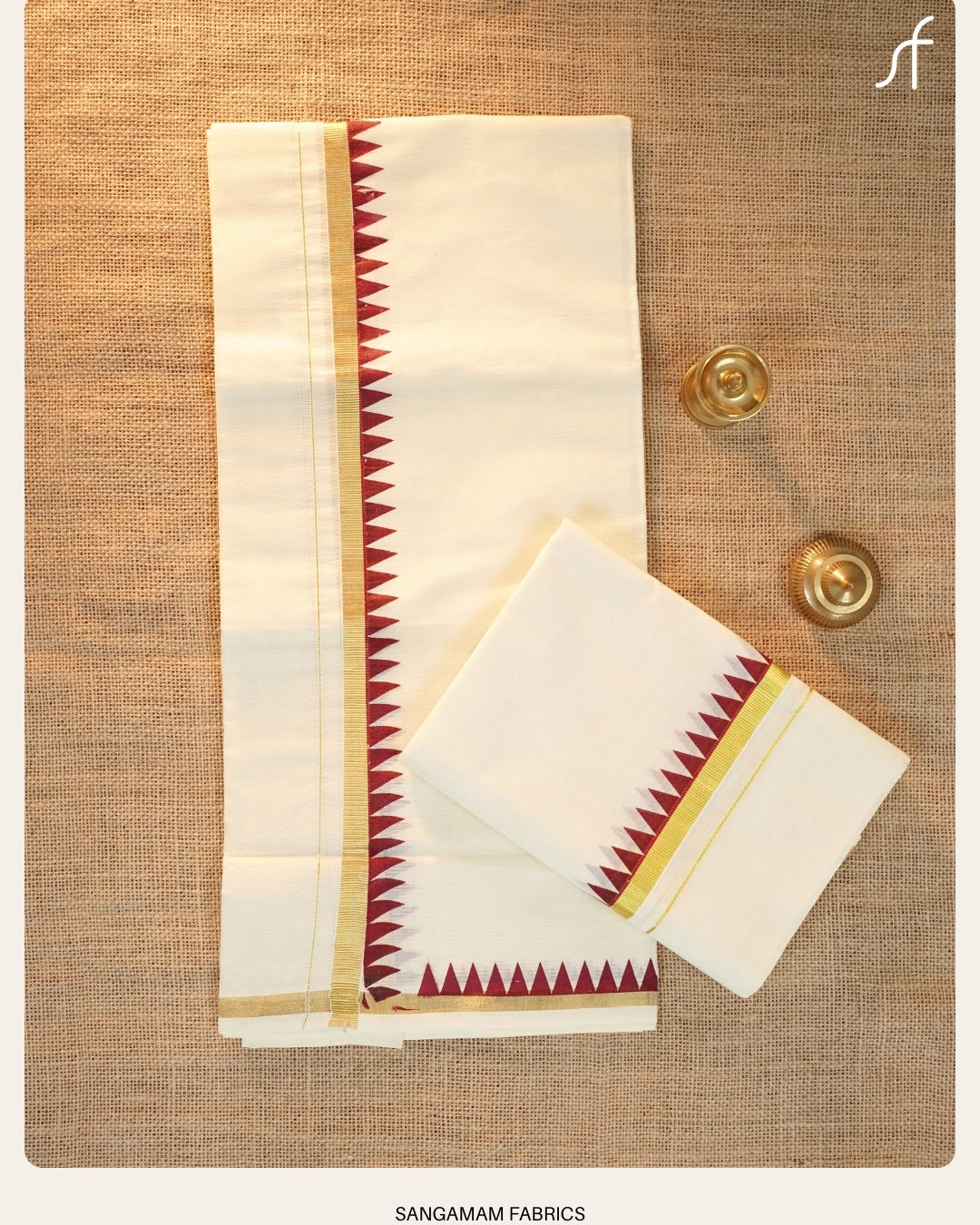TEMPLE BORDER DETAILED COTTON SET MUNDU