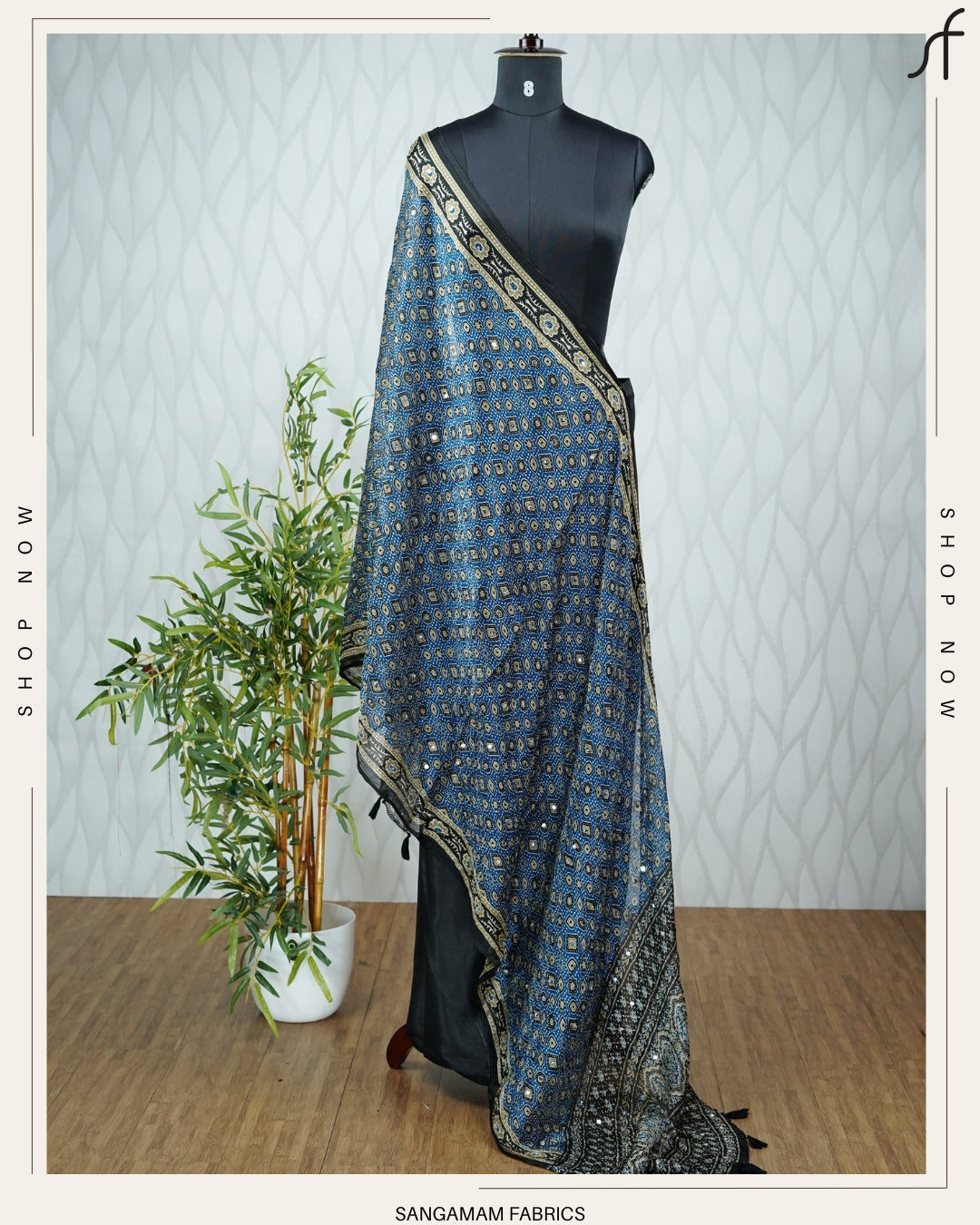 CRUSHED AJRAKH PRINTED DUPATTA