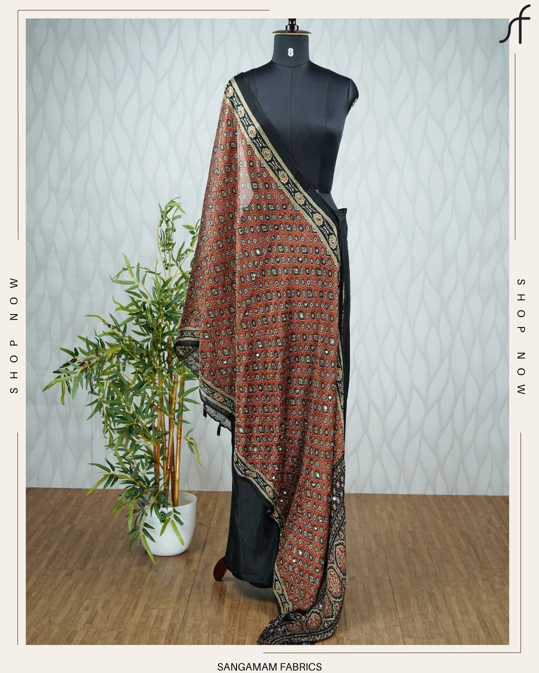 CRUSHED AJRAKH PRINTED DUPATTA