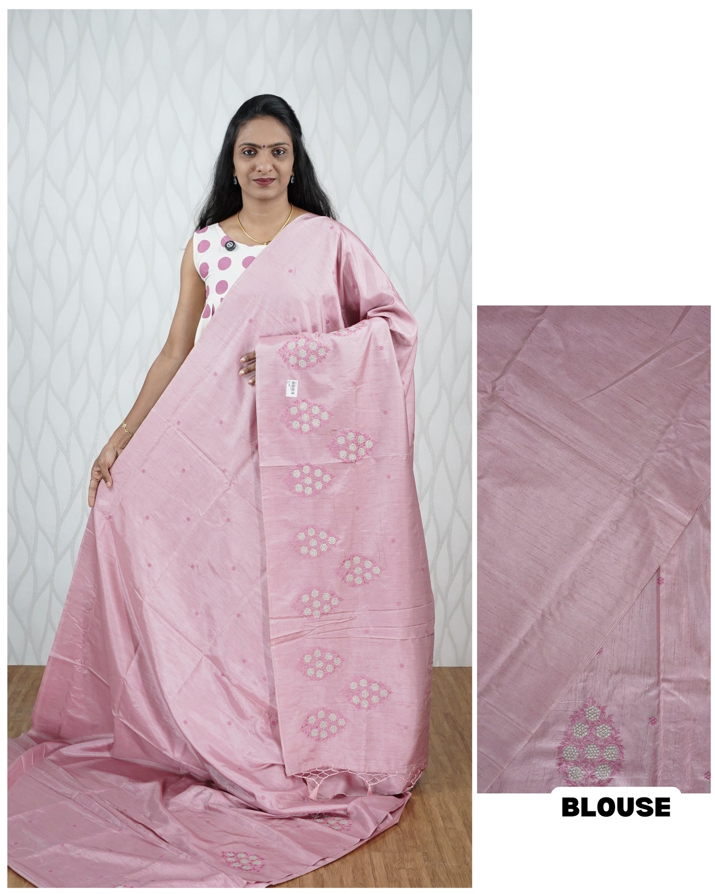 SEMI TUSSAR SILK SAREE WITH EMBROIDERY WORK