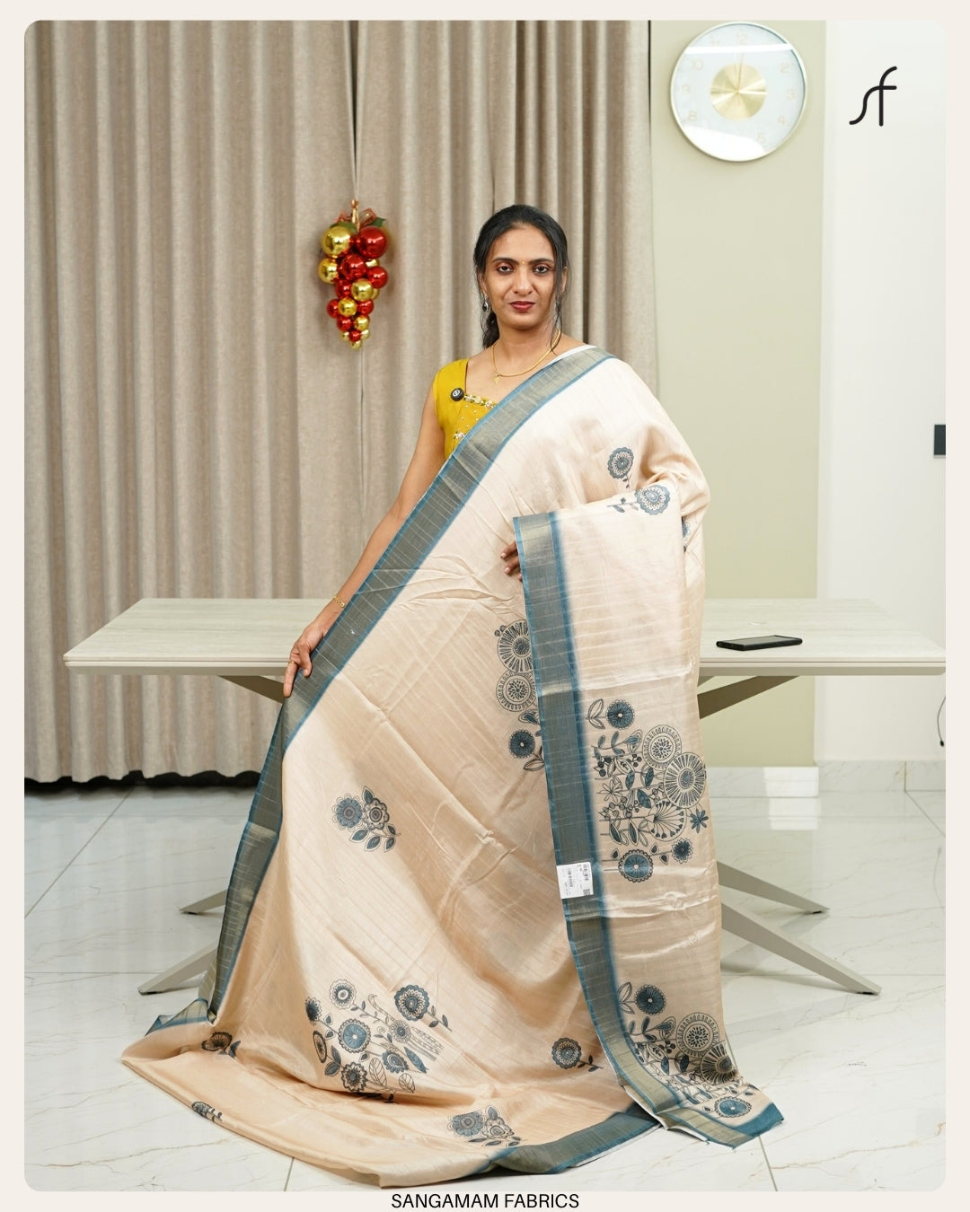 SEMI TUSSAR SILK FLORAL SAREE