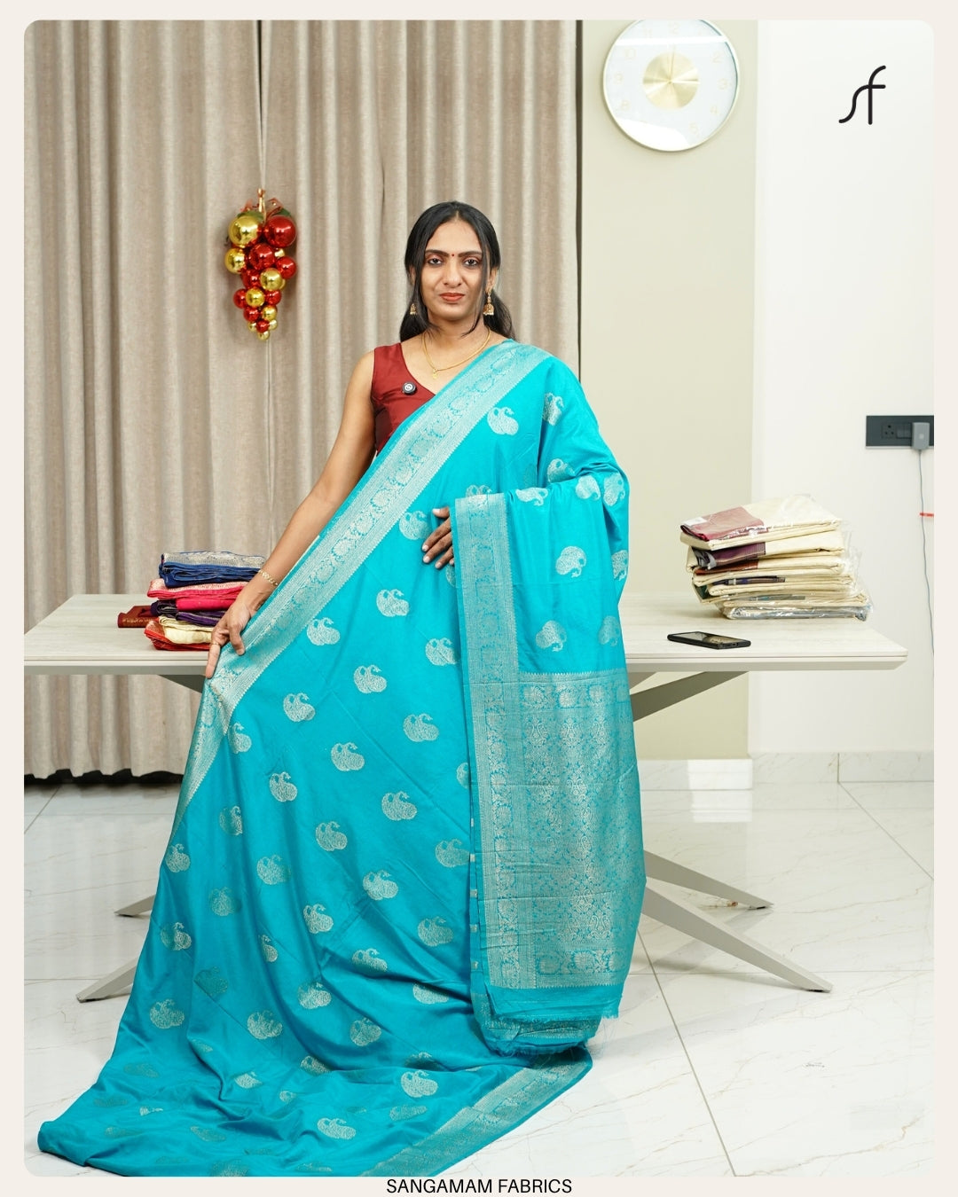 GEORGETTE DOUBLE MANGO MOTIF DETAILED BANARASI SAREE