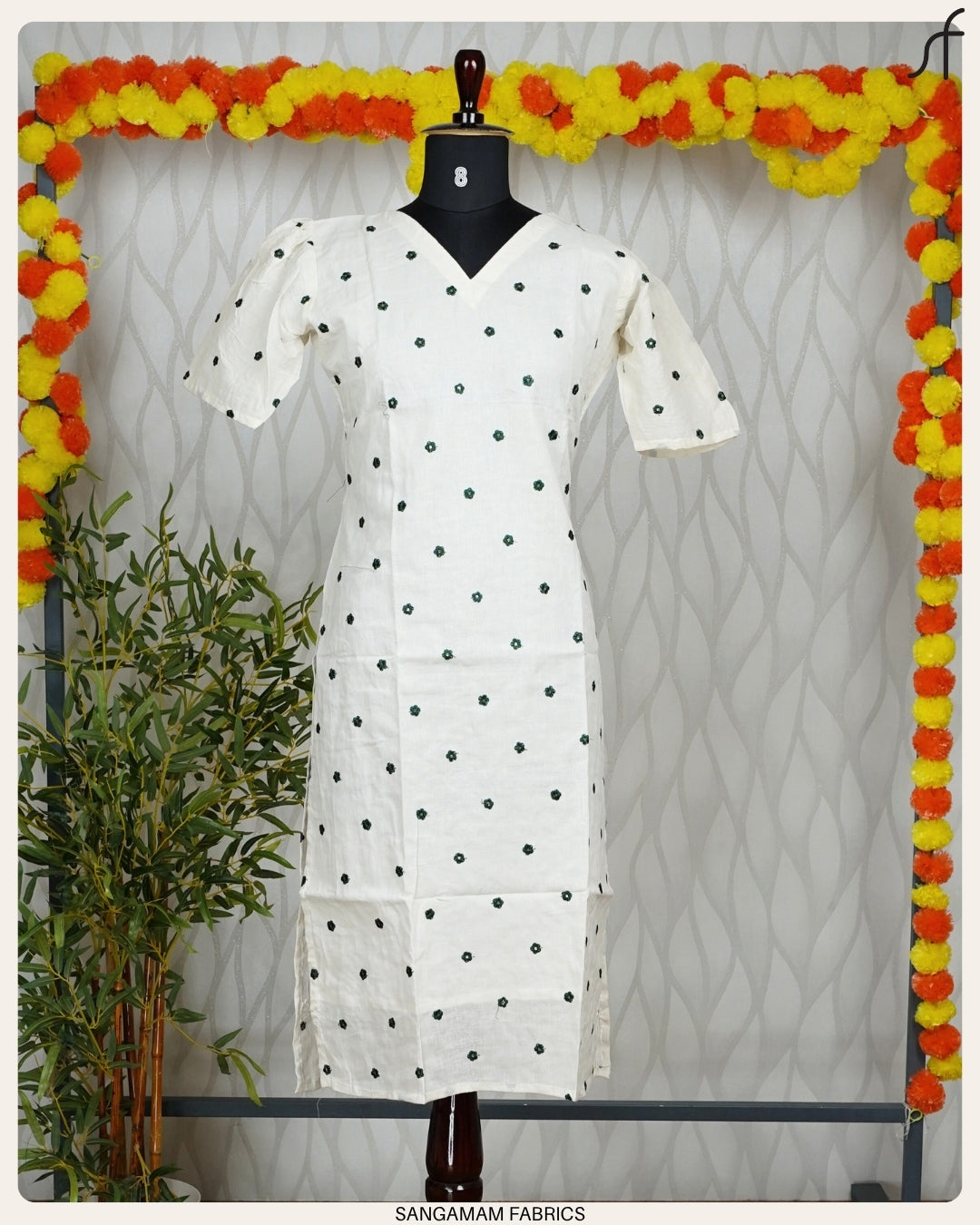 FLORAL EMBROIDERY BUTTA KURTI