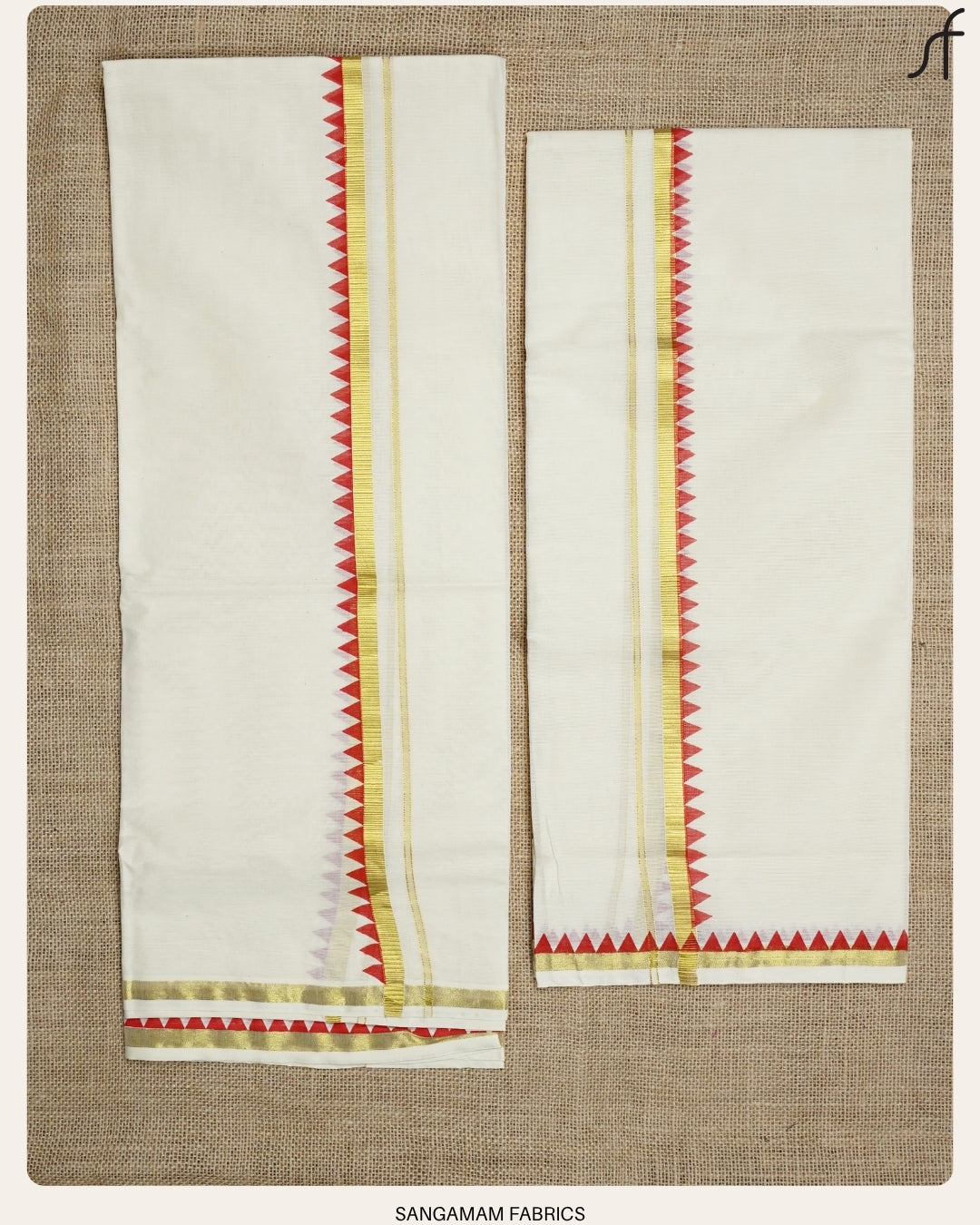 TEMPLE BORDER DETAILED COTTON SET MUNDU