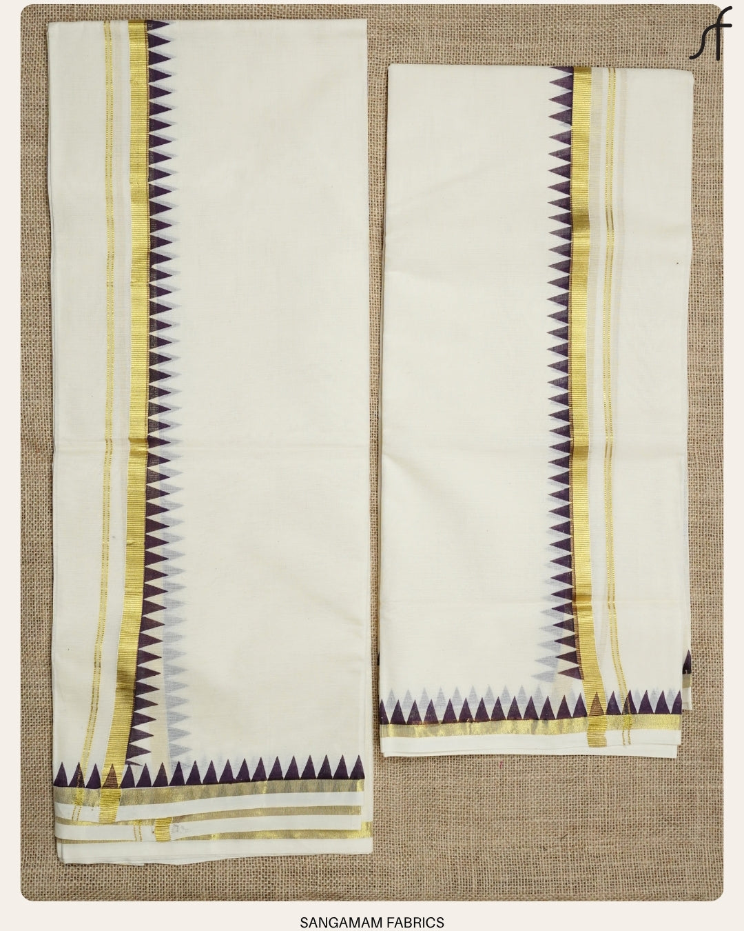 TEMPLE BORDER DETAILED COTTON SET MUNDU