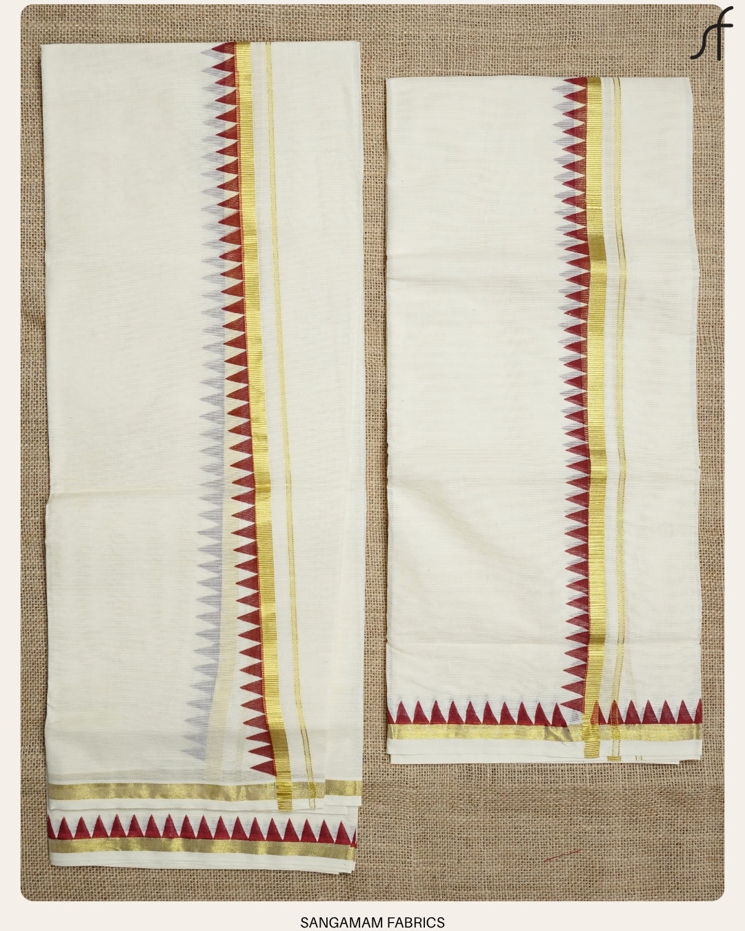 TEMPLE BORDER DETAILED COTTON SET MUNDU
