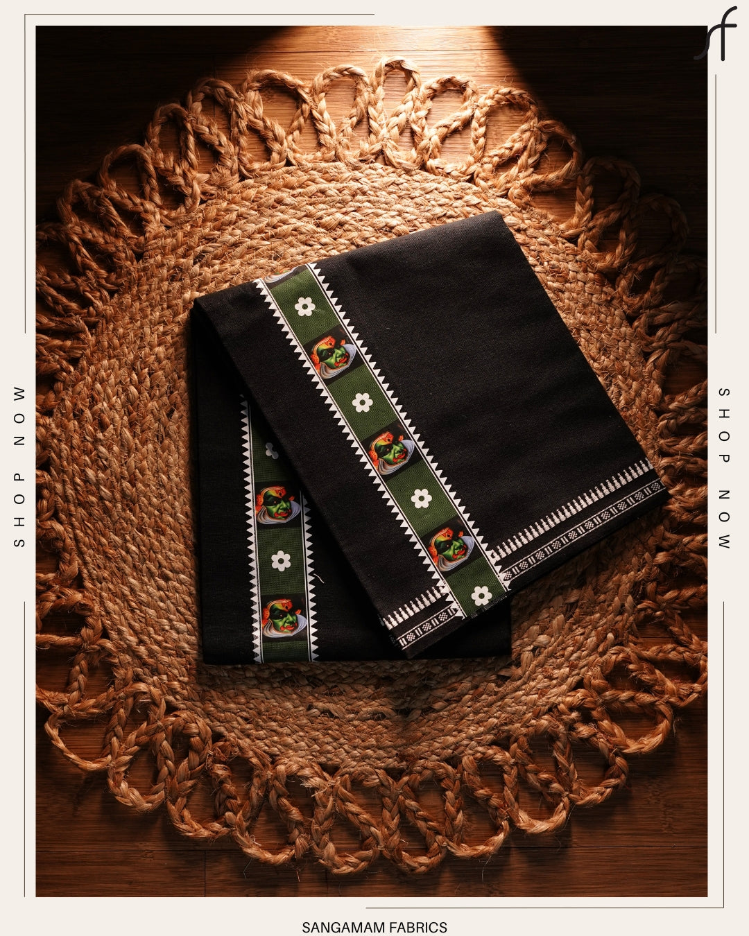 STICKER PRINTED KARA BLACK COTTON MUNDU