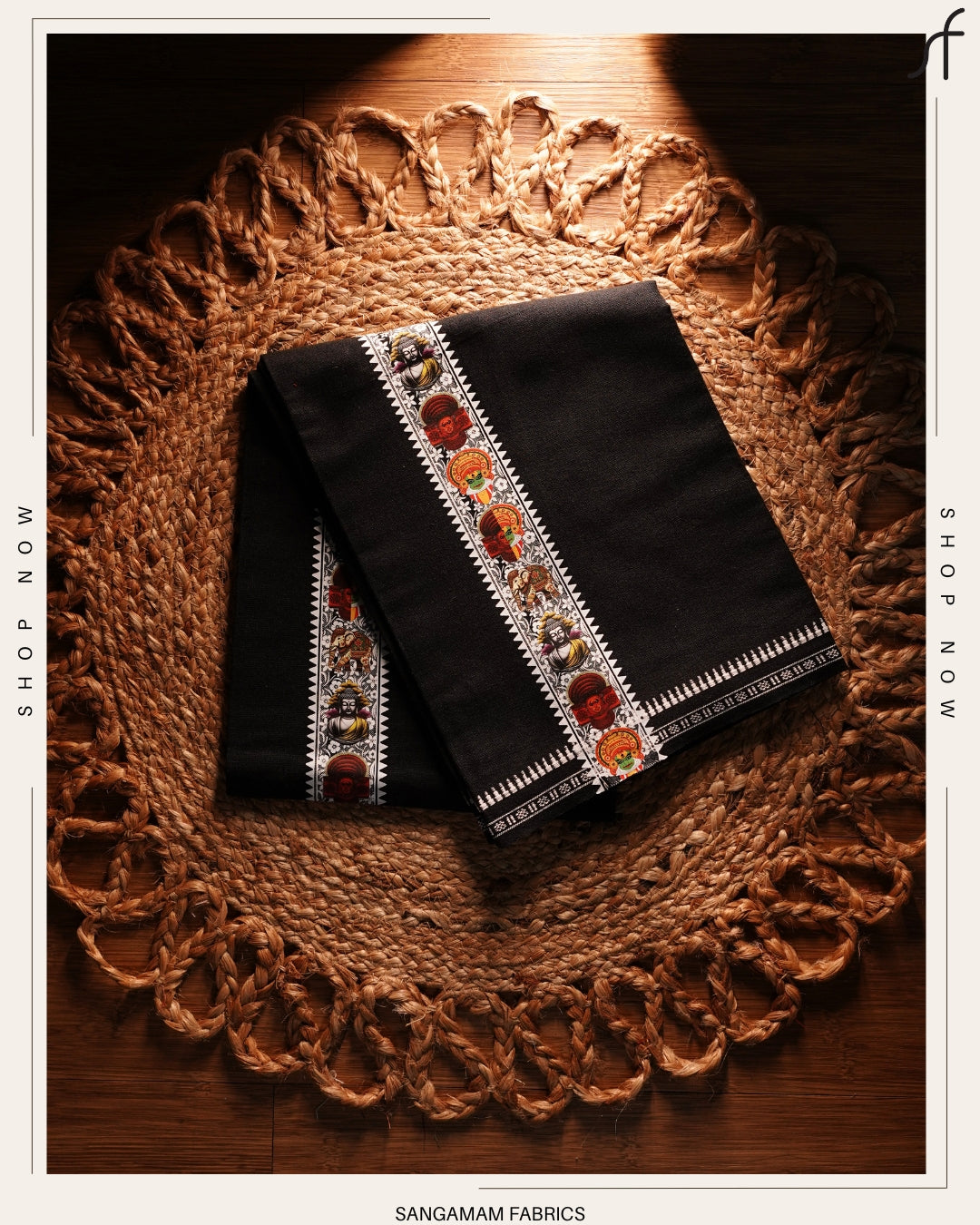 STICKER PRINTED KARA BLACK COTTON MUNDU