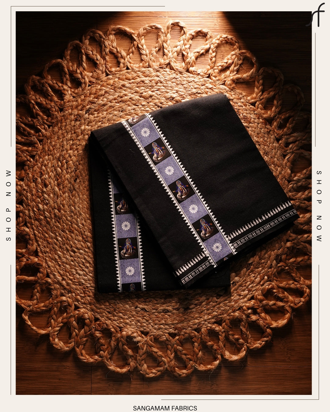 STICKER PRINTED KARA BLACK COTTON MUNDU