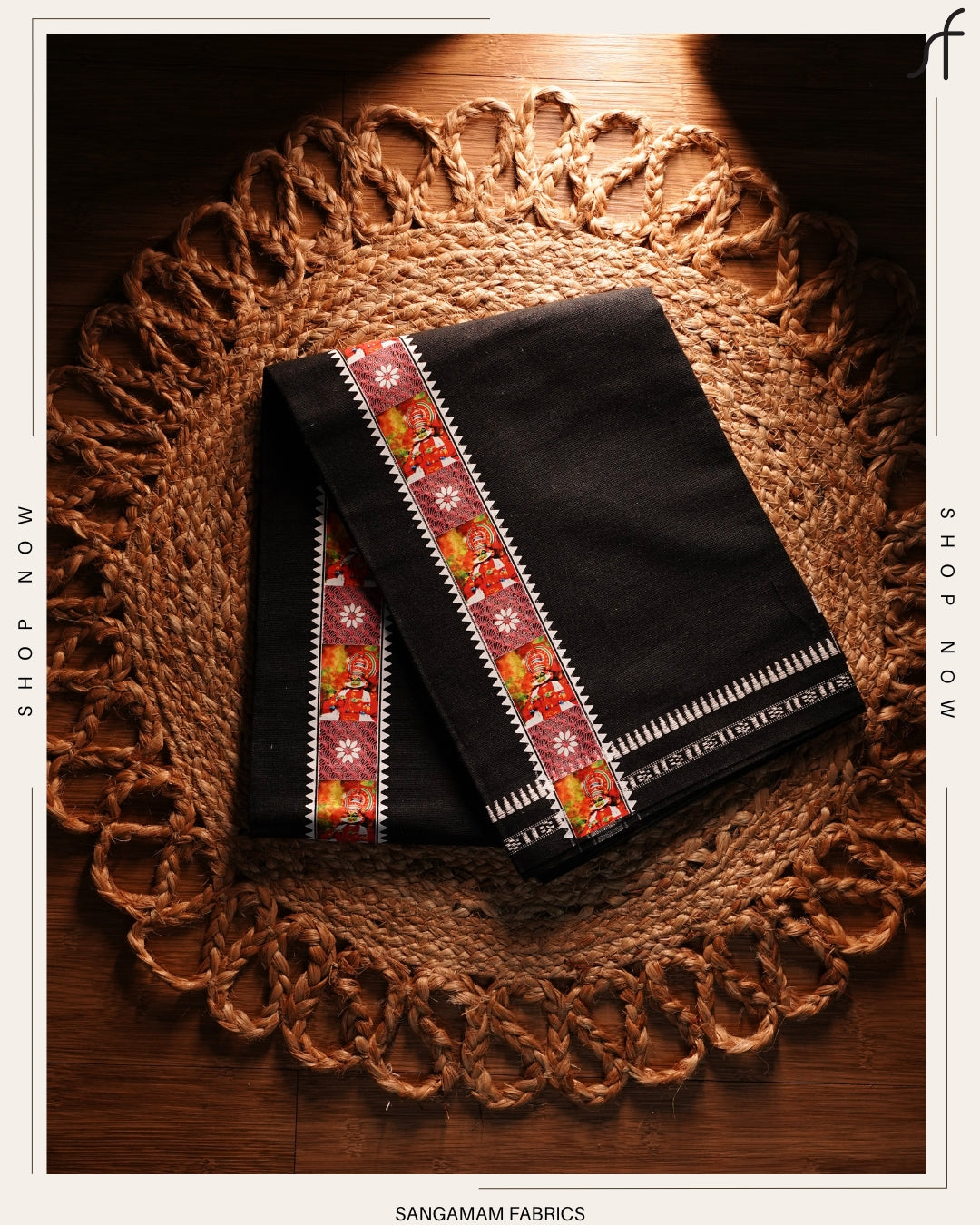 STICKER PRINTED KARA BLACK COTTON MUNDU