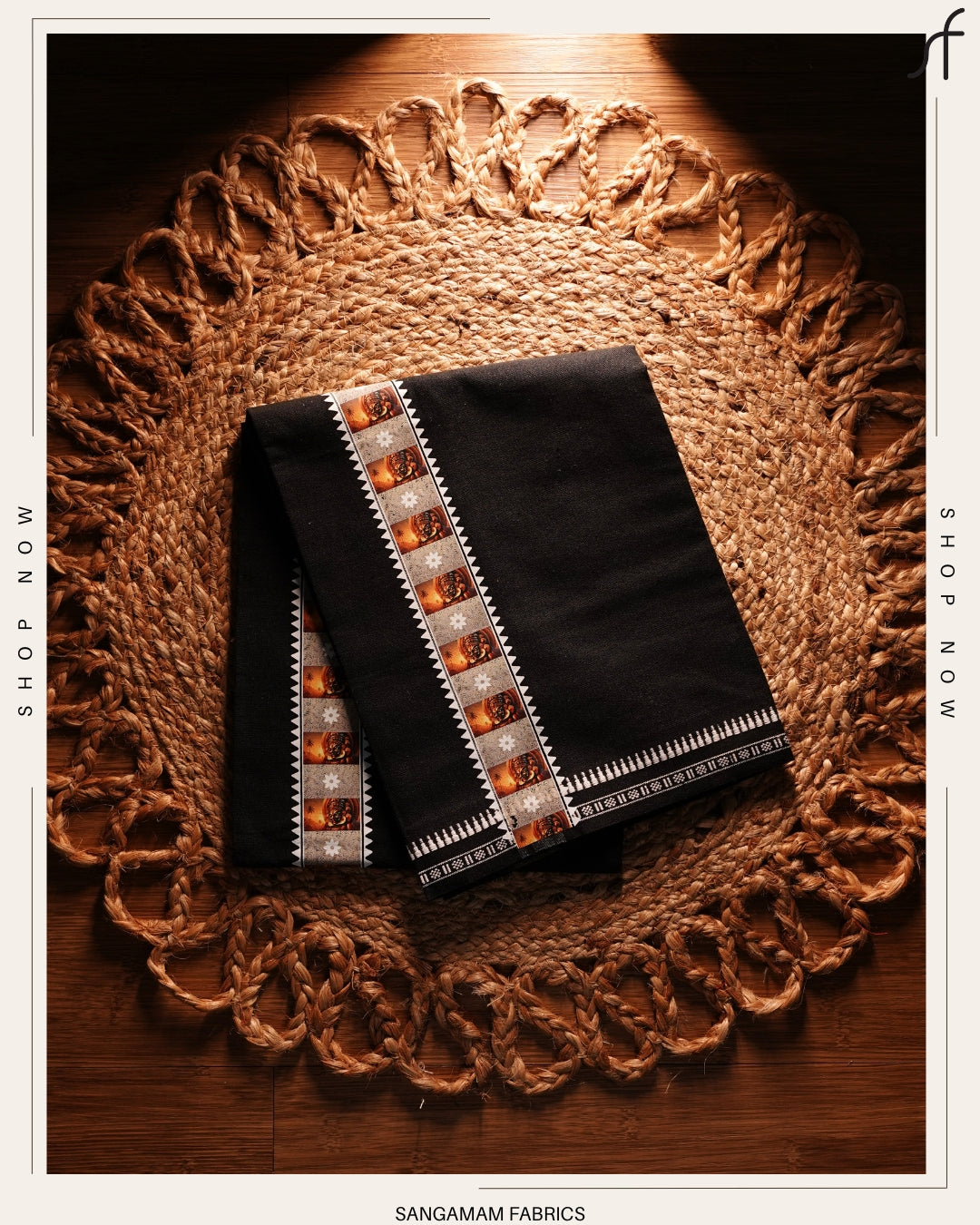 STICKER PRINTED KARA BLACK COTTON MUNDU