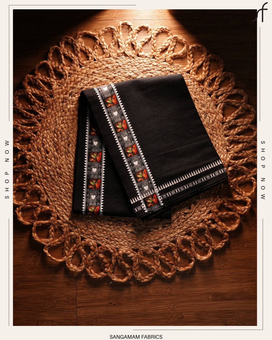 STICKER PRINTED KARA BLACK COTTON MUNDU