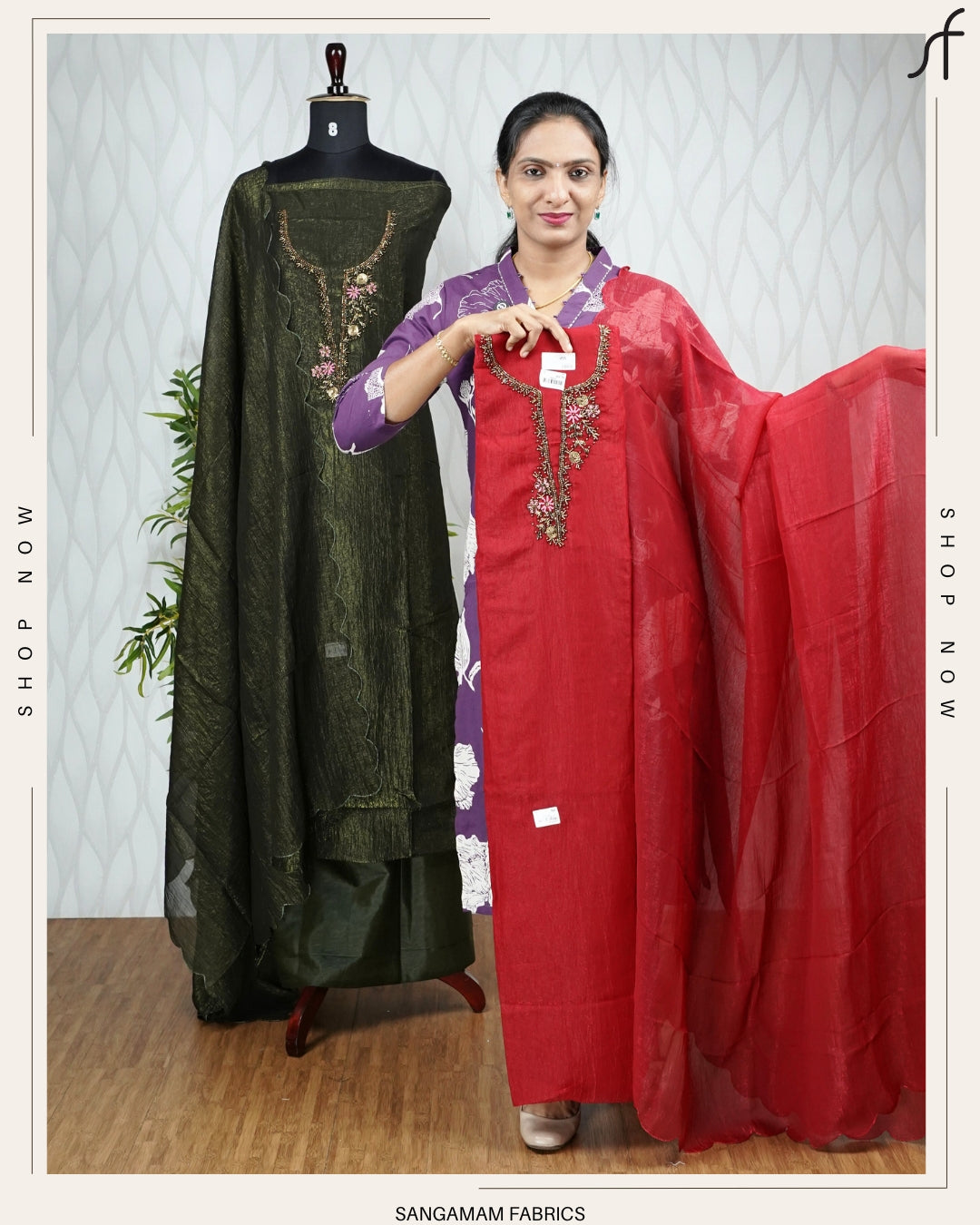 CRUSHED SILK SALWAR SUIT