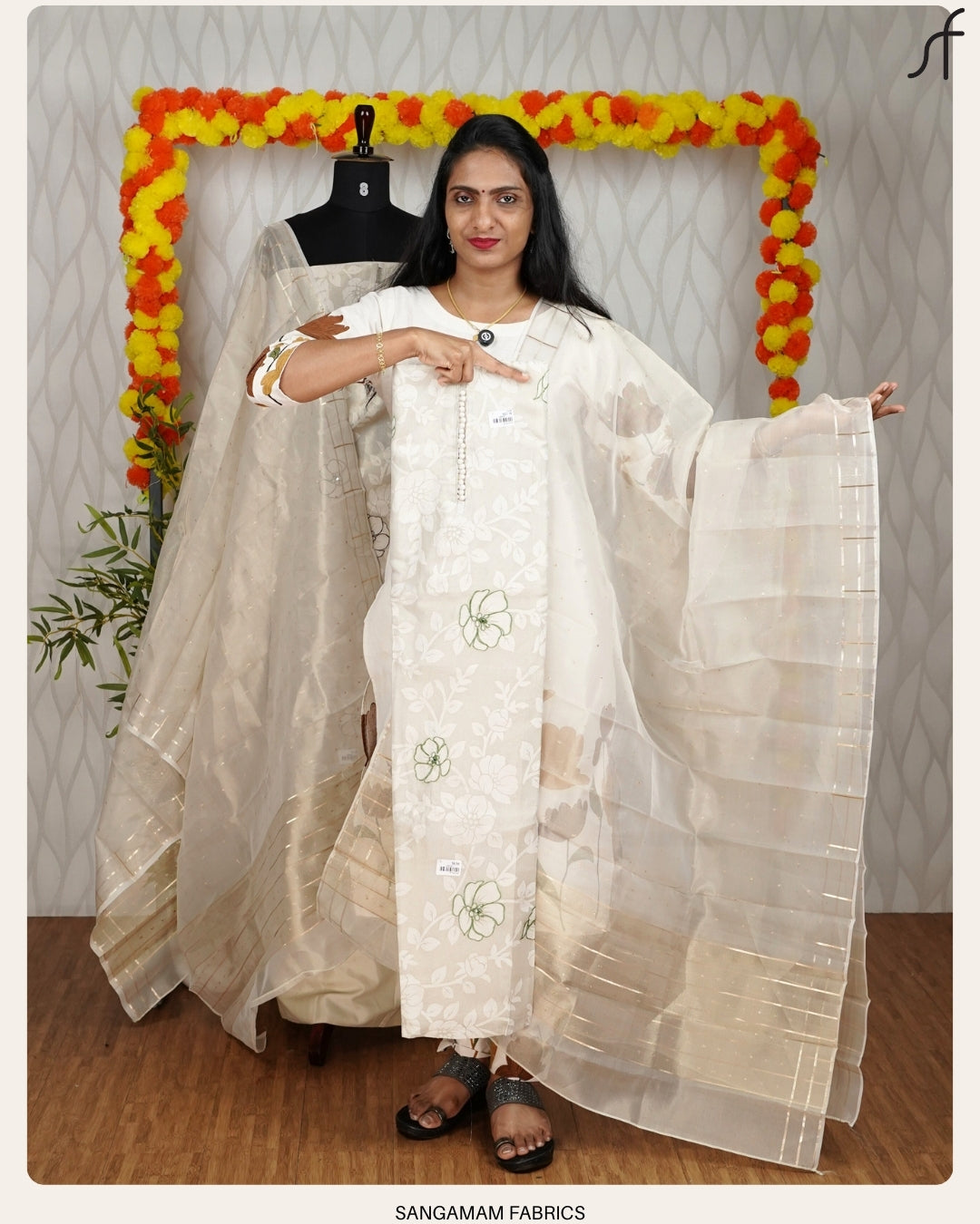 TISSUE BANARASI BRASSO FLORAL EMBROIDERY SALWAR SUIT