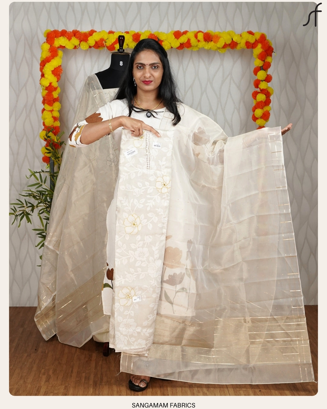 TISSUE BANARASI BRASSO FLORAL EMBROIDERY SALWAR SUIT