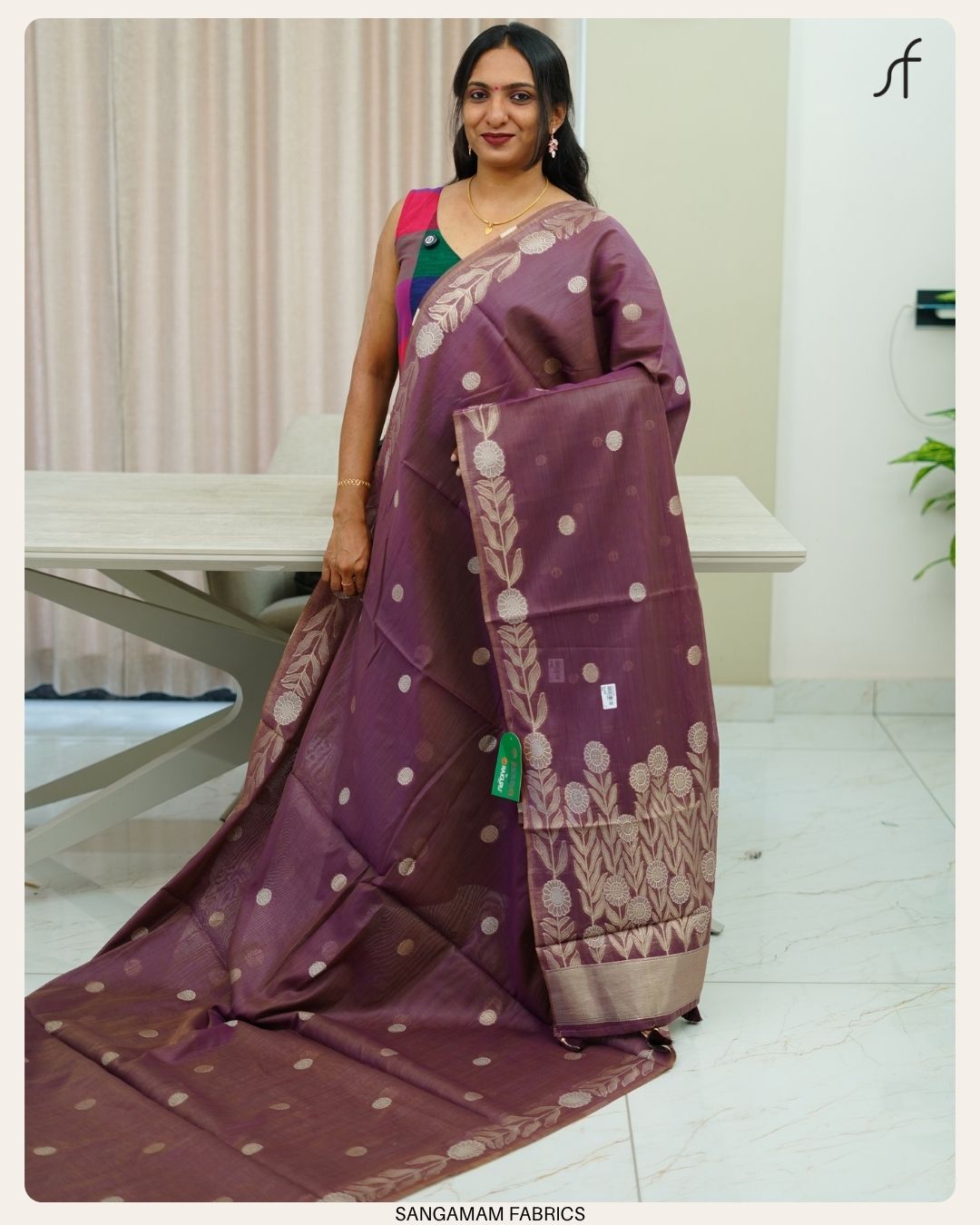 SEMI CHANDERI SILK SAREE
