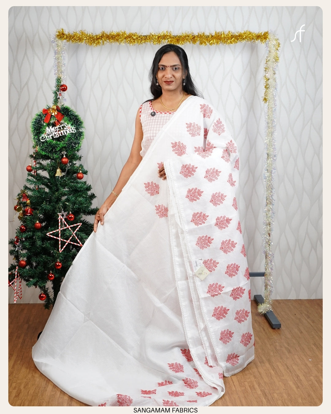 NET COTTA EMBROIDERY SAREE