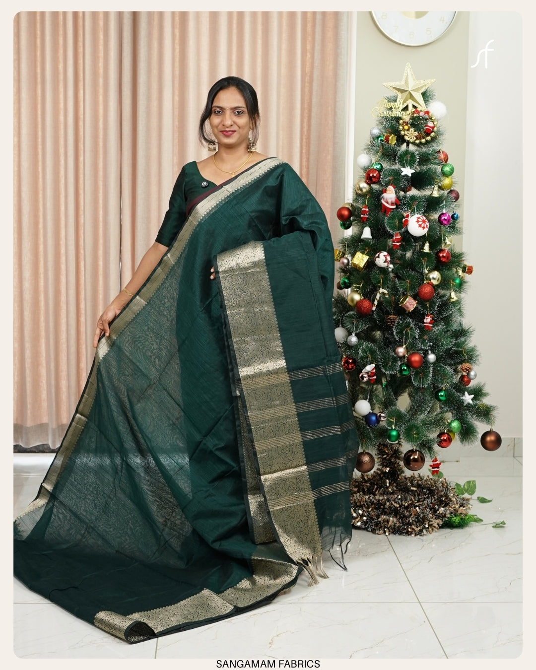 SEMI CHANDERI BANARASI SAREE
