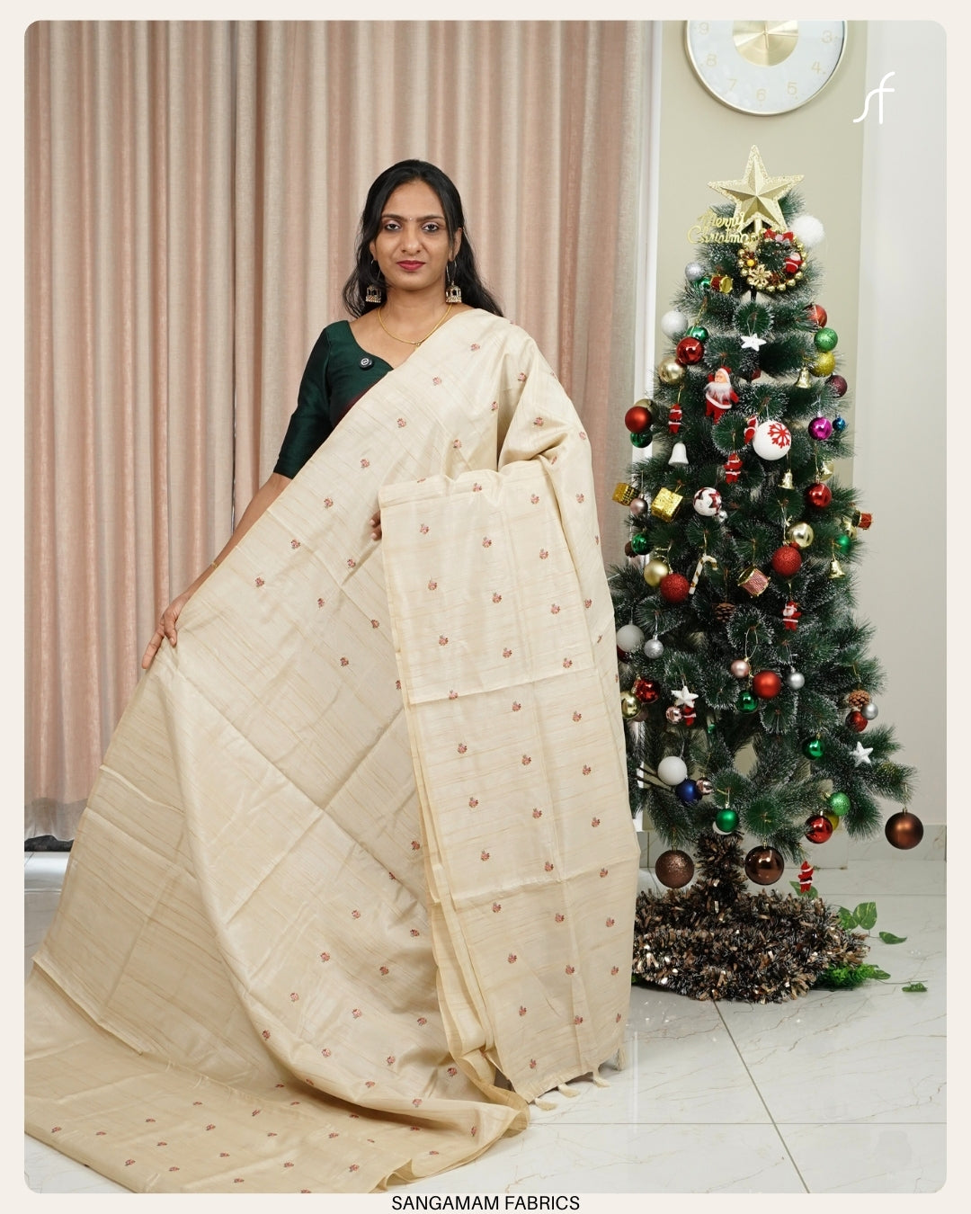 CHRISTMAS SPECIAL SEMI TUSSAR SILK SAREE