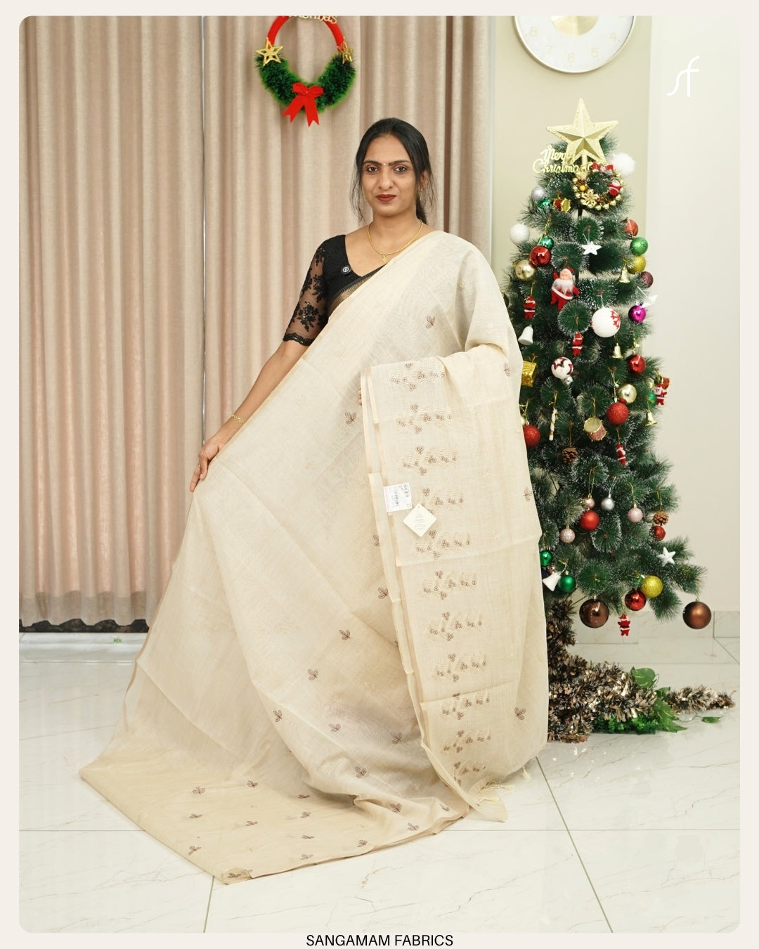 SEMI CHANDERI SILK SAREE