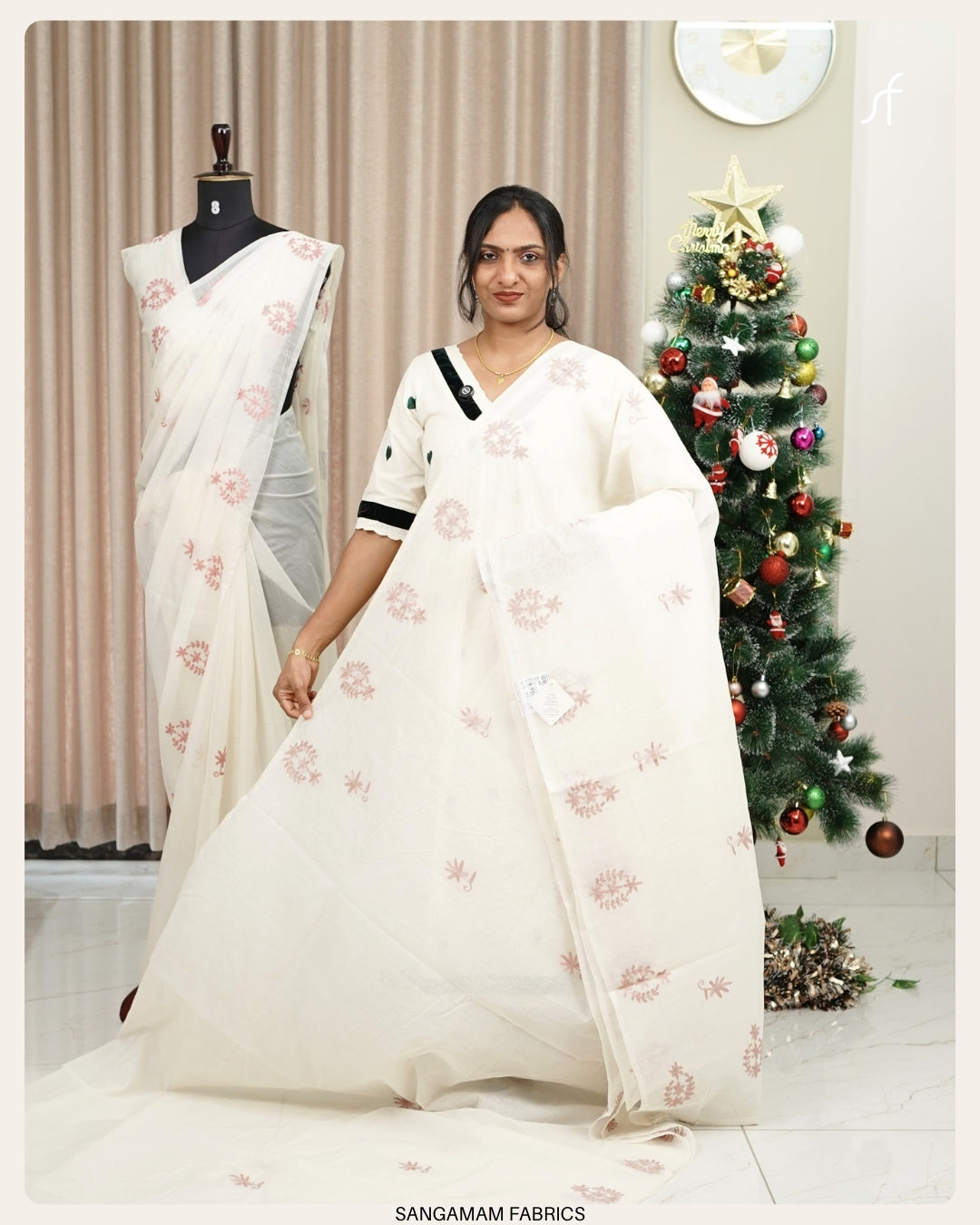 CHANDERI SILK EMBROIDERY SAREE