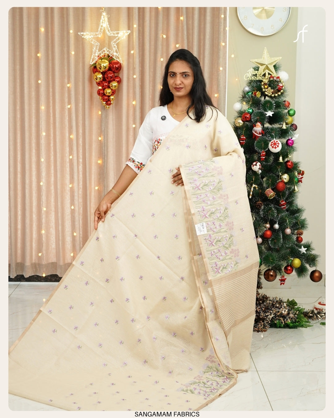 FLORAL EMBROIDERY SAREE