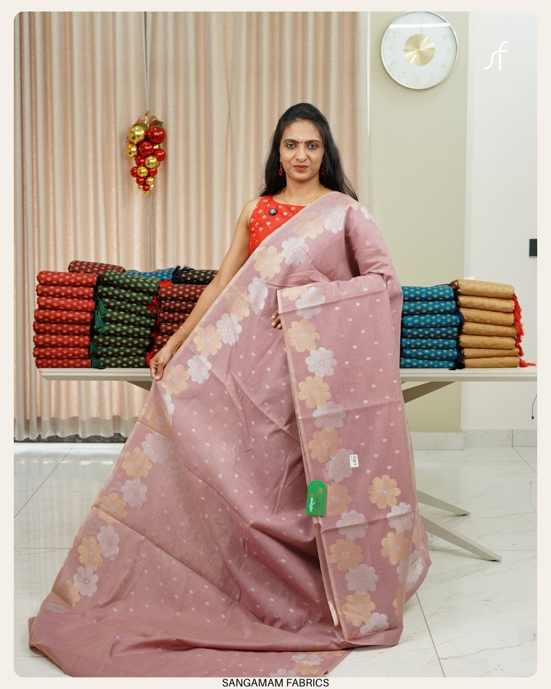 SEMI CHANDERI SILK SAREE