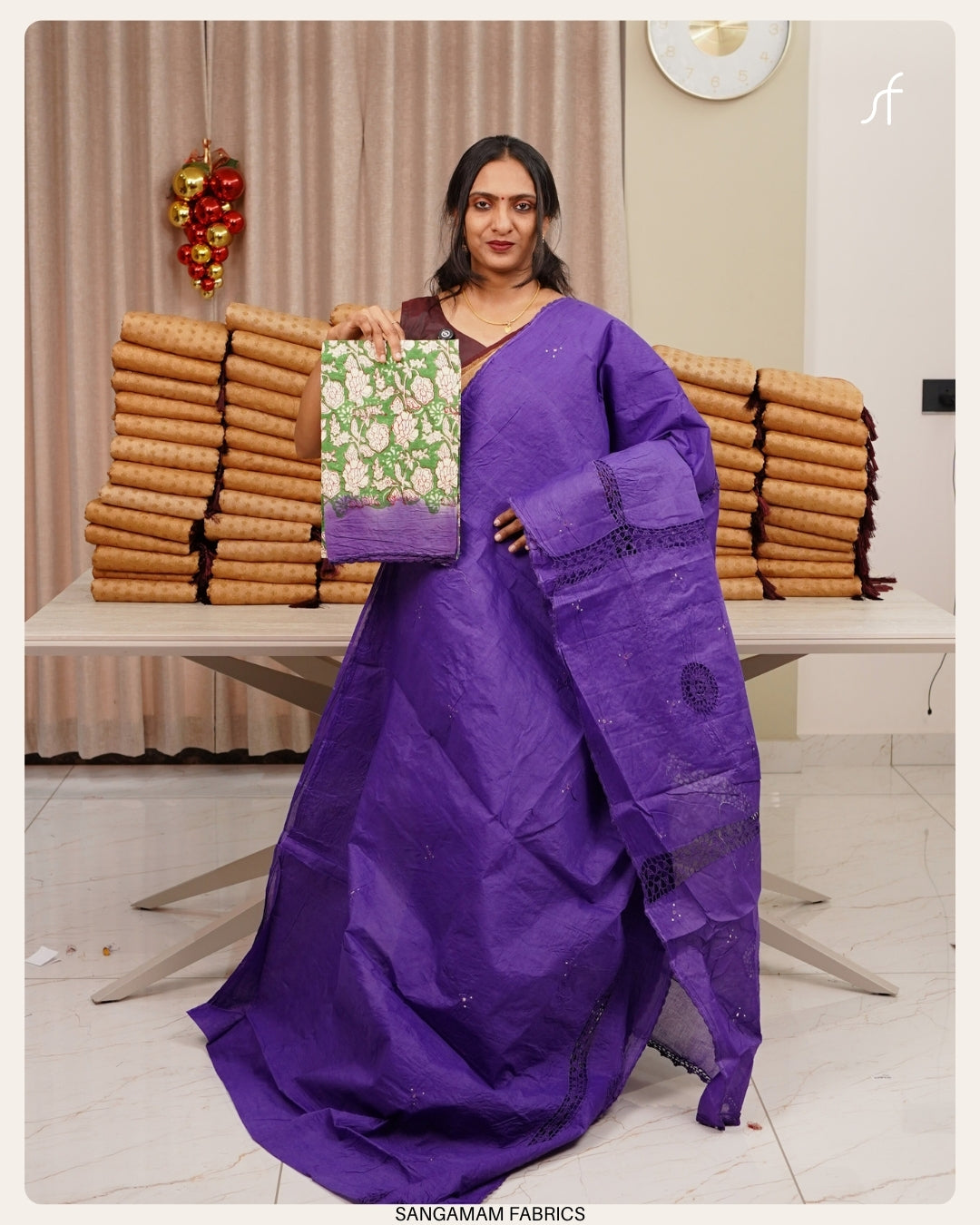 CROCHET LACE DETAILED COTTON SAREE