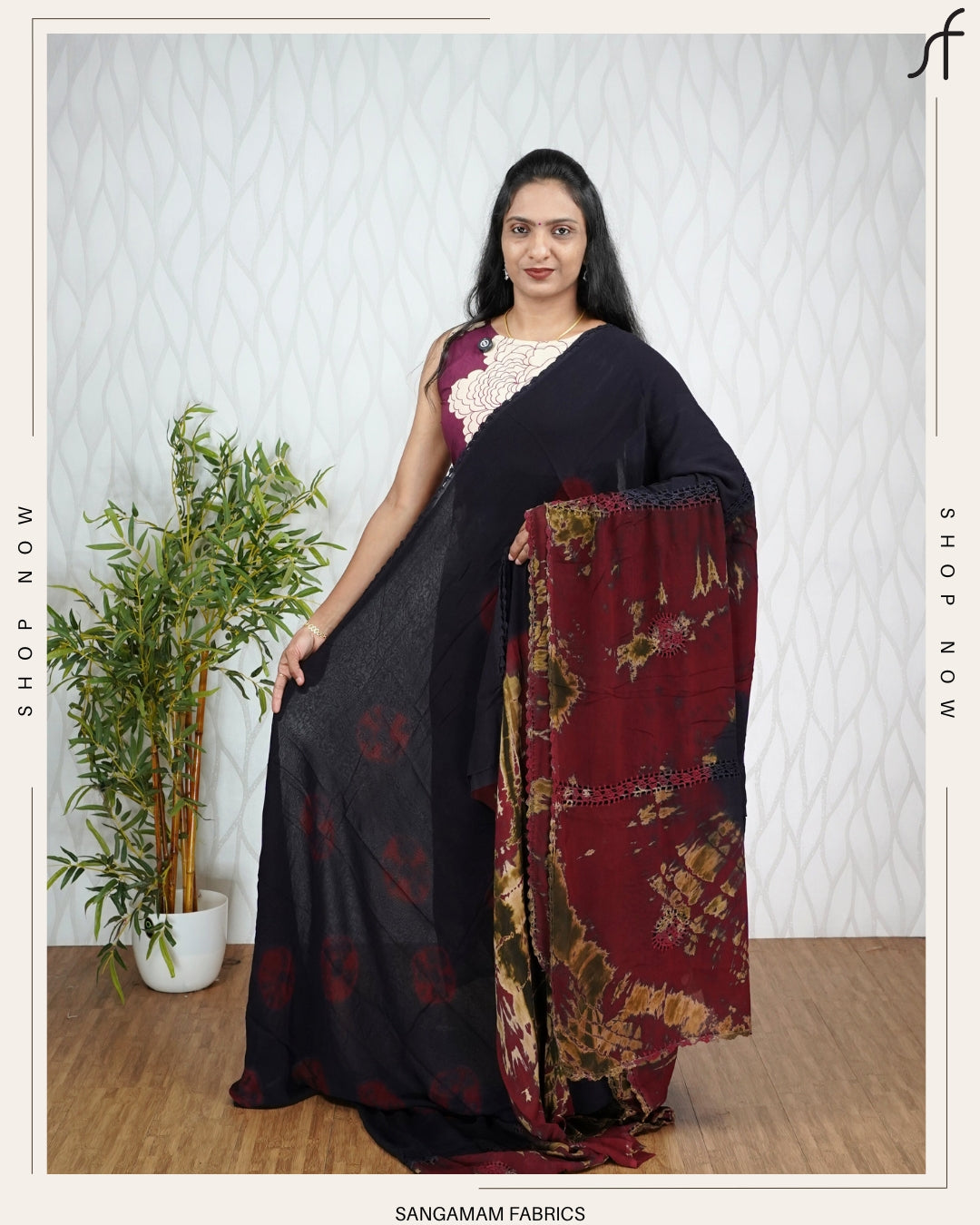CROCHET VISCOSE GEORGETTE SAREE