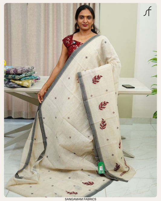 SEMI CHANDERI SILK SAREE