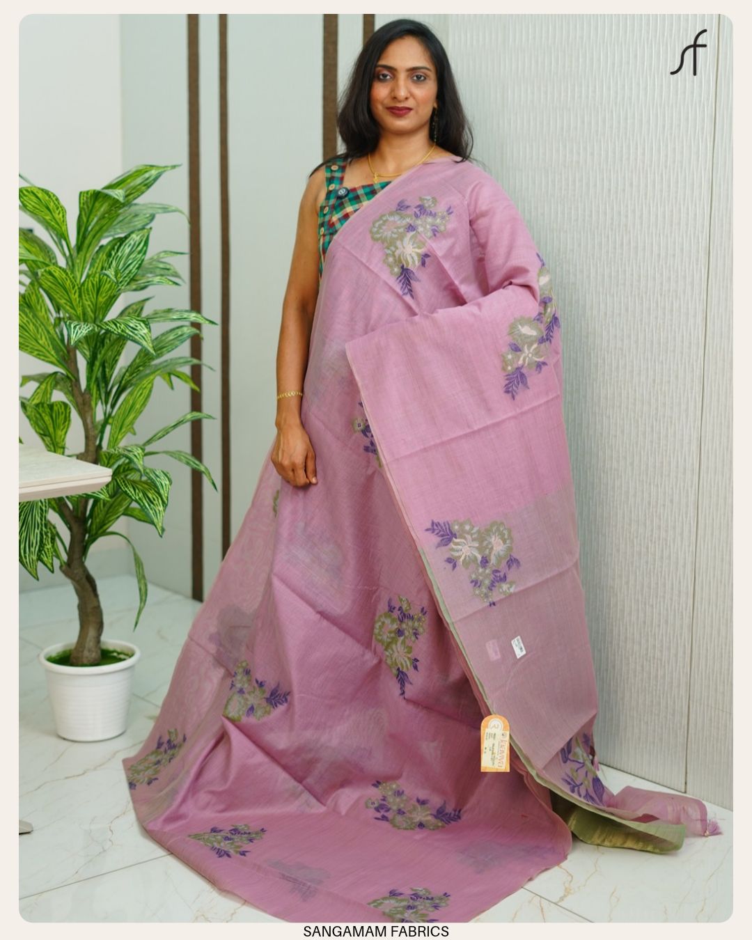 SEMI CHANDERI SILK SAREE
