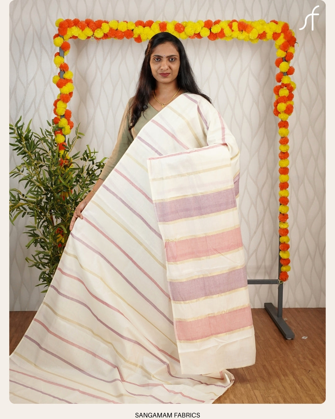 KERALA COTTON SETSAREE FANCY LINE PATTERN