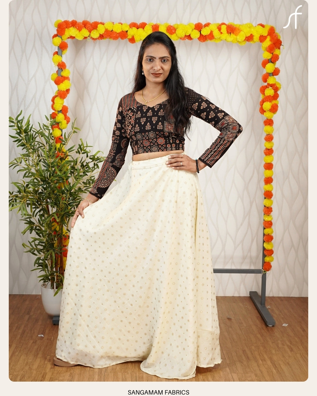 AJRAKH TOP WITH SKIRT