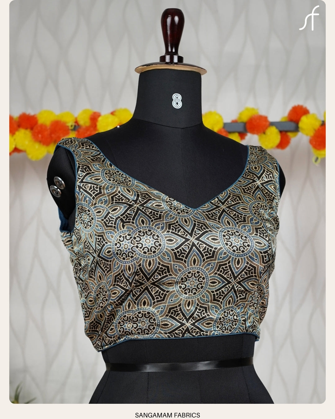 AJRAKH DETAILED MODAL BLOUSE