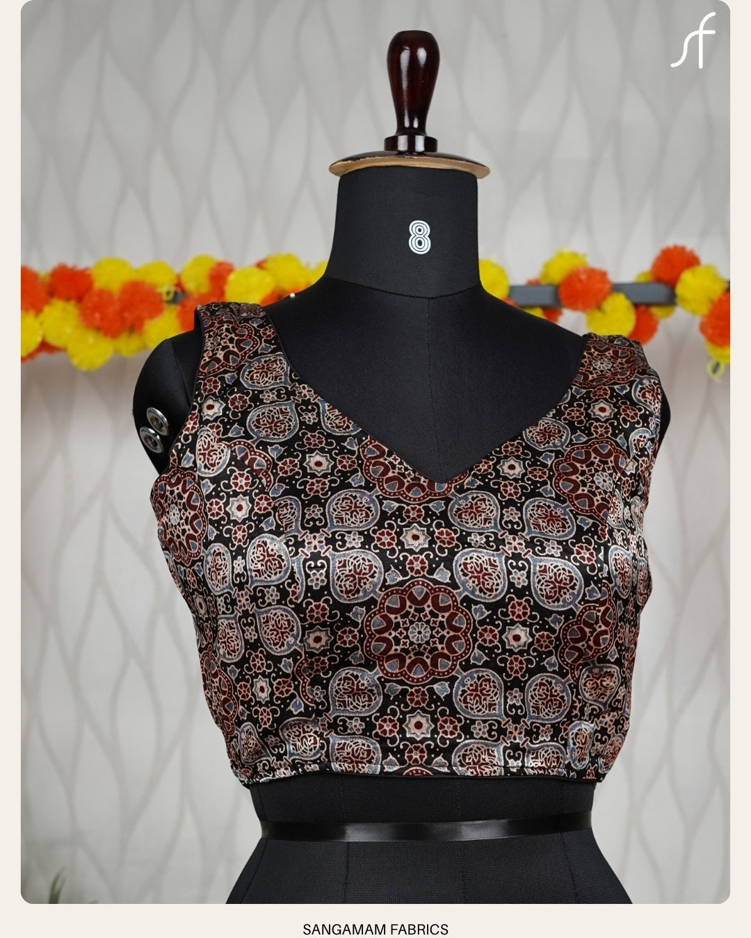 AJRAKH DETAILED MODAL BLOUSE