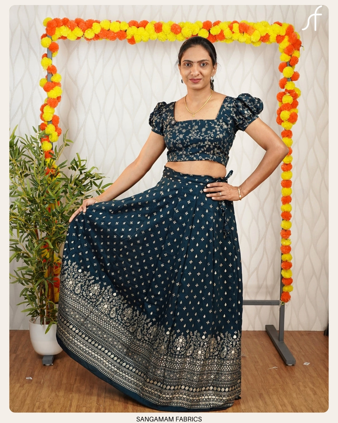 ONAM SPECIAL CROP TOP AND SKIRT