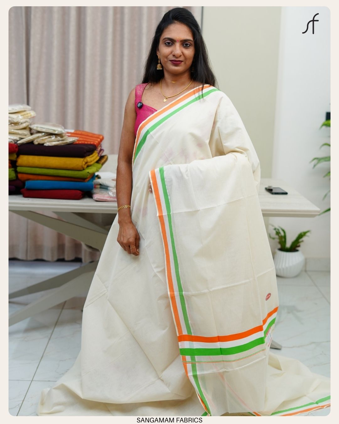 INDIAN FLAG BORDER SET SAREE