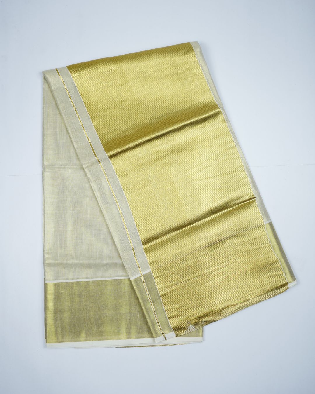 10 INCH GOLDEN TISSUE KASAVU SET SAREE
