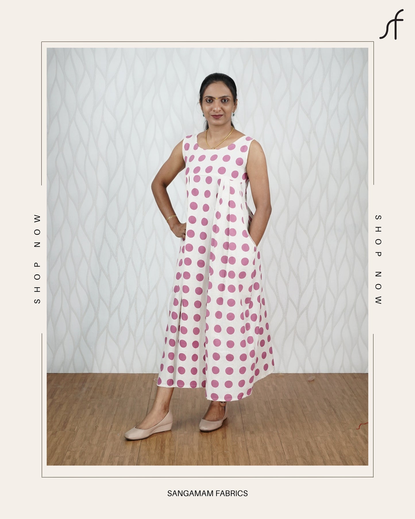 POLKA DOT SLEEVELESS DRESS