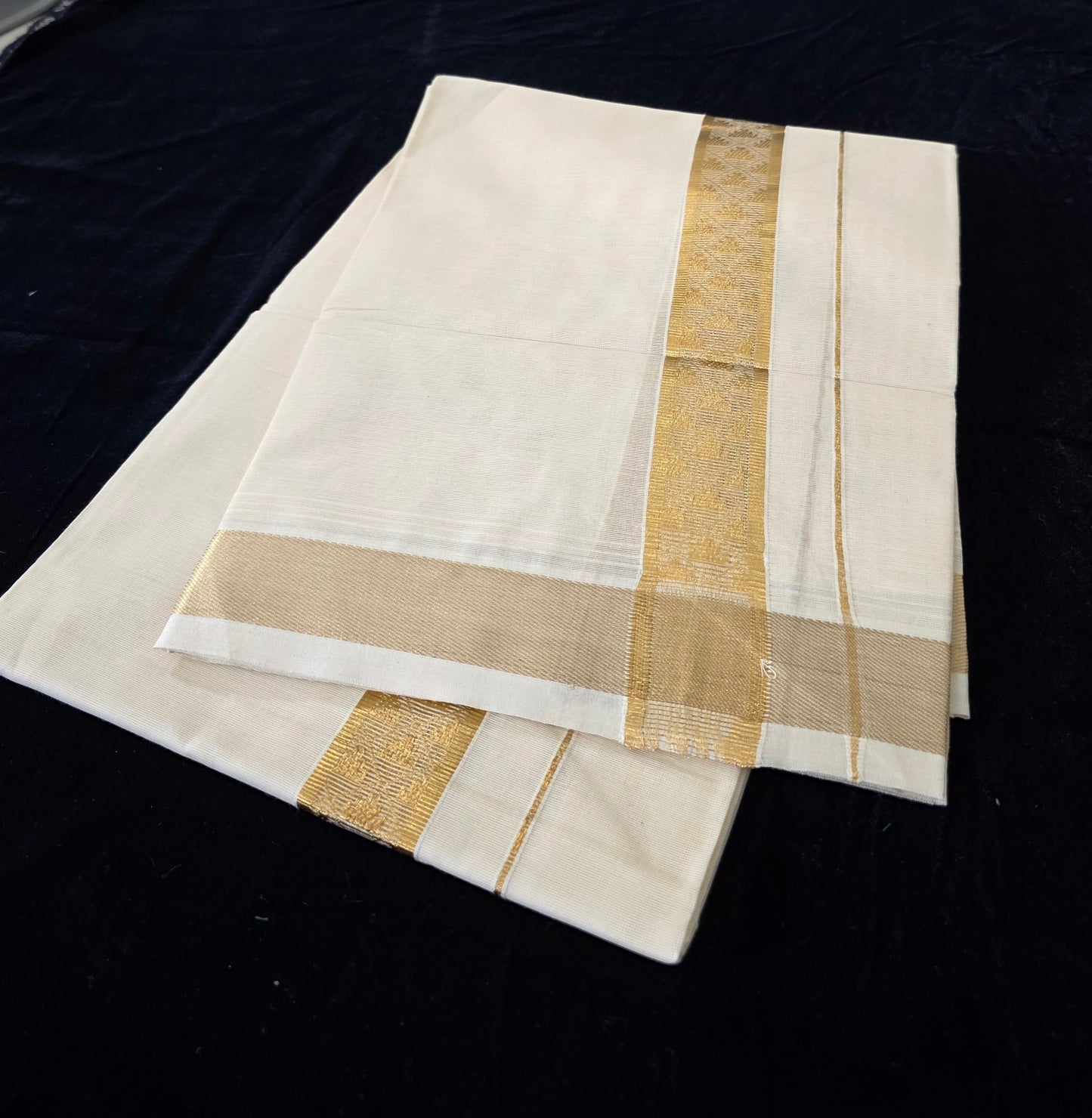 1.5" TEMPLE BROCADE BORDER COTTON DOUBLE MUNDU