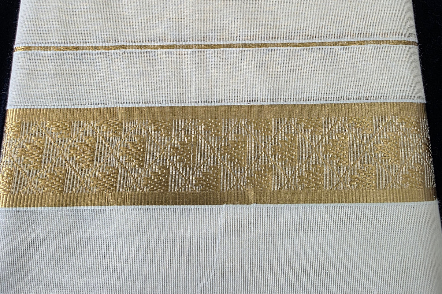 1.5" TEMPLE BROCADE BORDER COTTON DOUBLE MUNDU