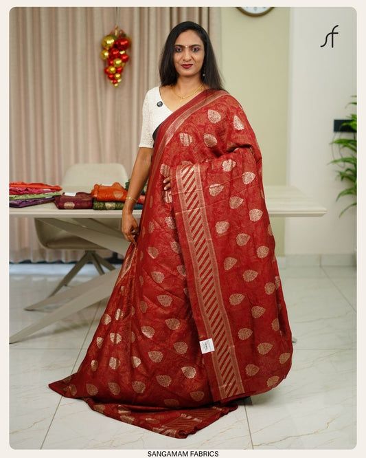 BANARASI PRINT ON LUXURIOUS VIJITHRA SILK SAREE