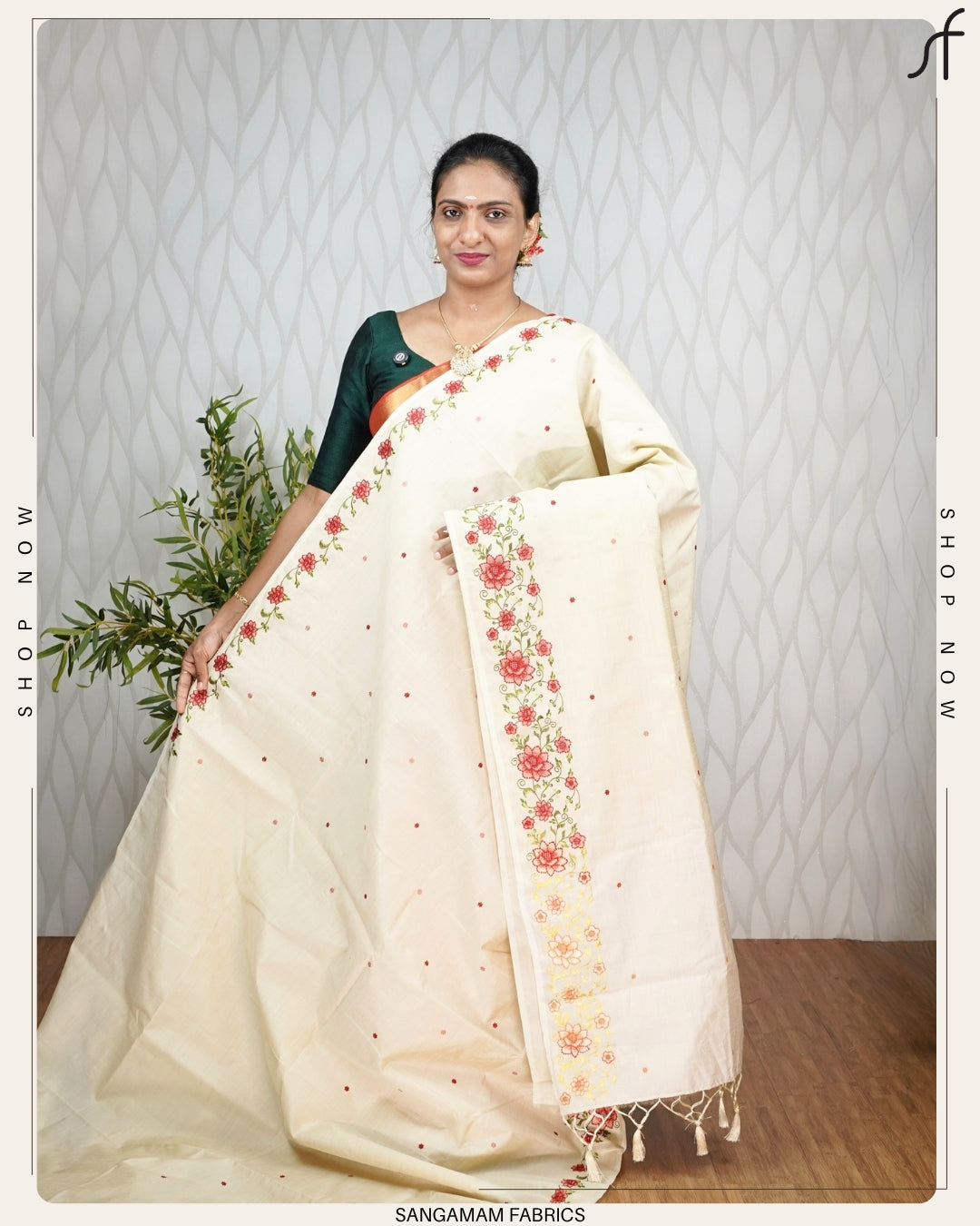 FLORAL EMBROIDERY SAREE