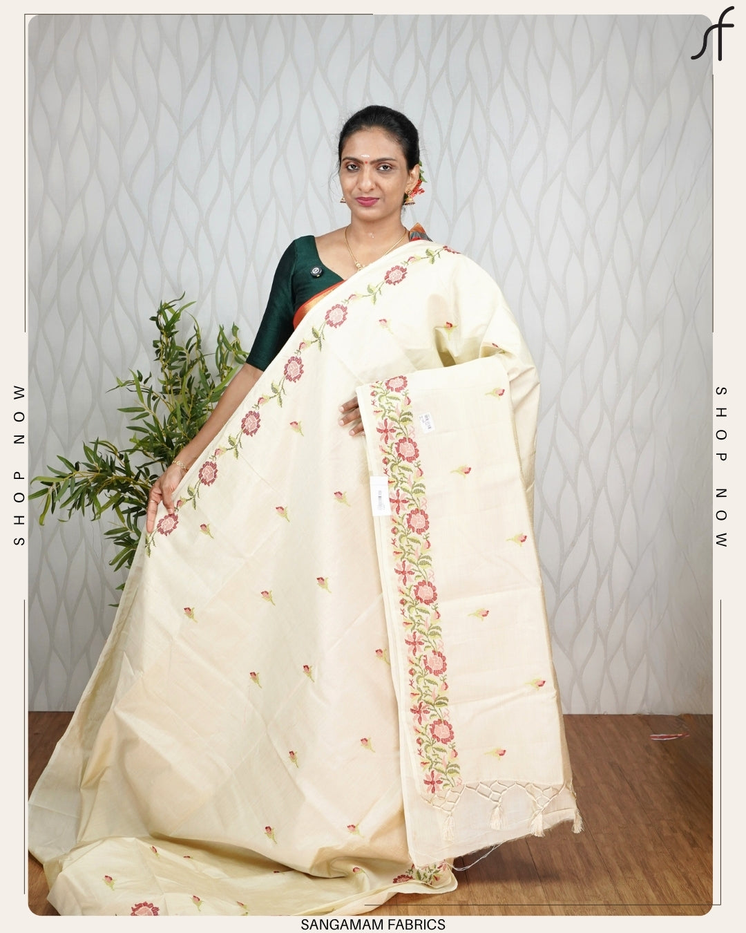 FLORAL EMBROIDERY SAREE