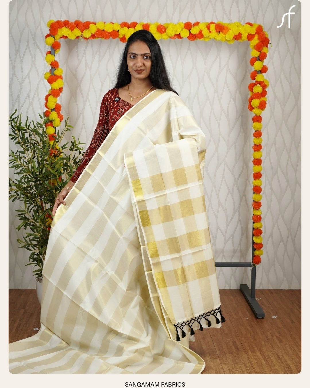 STRIPE DETAILED SET SAREE