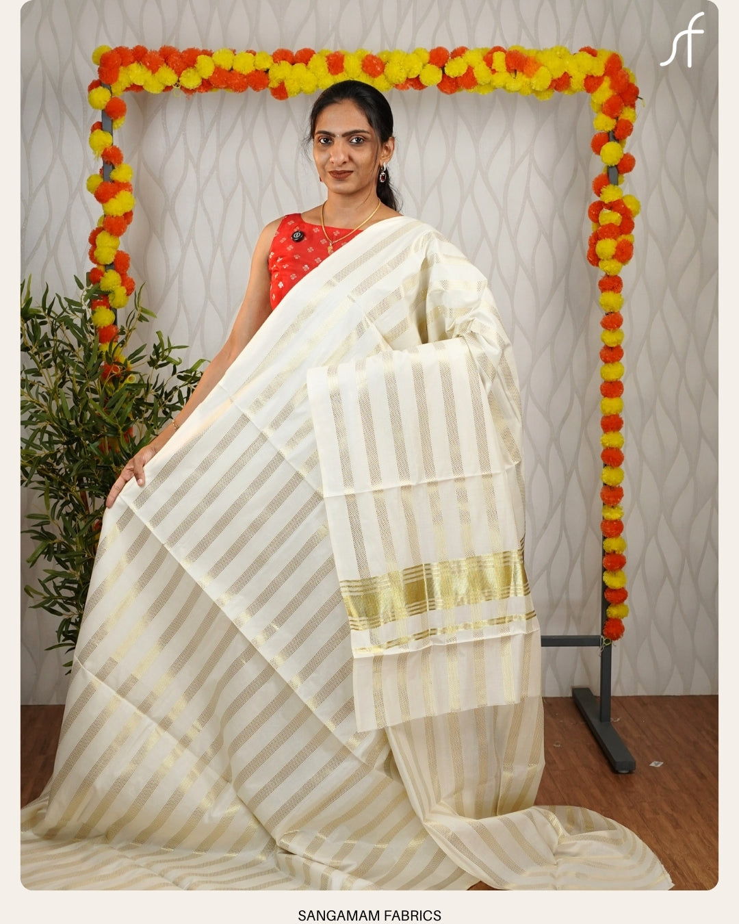STRIPE DETAILED SET SAREE