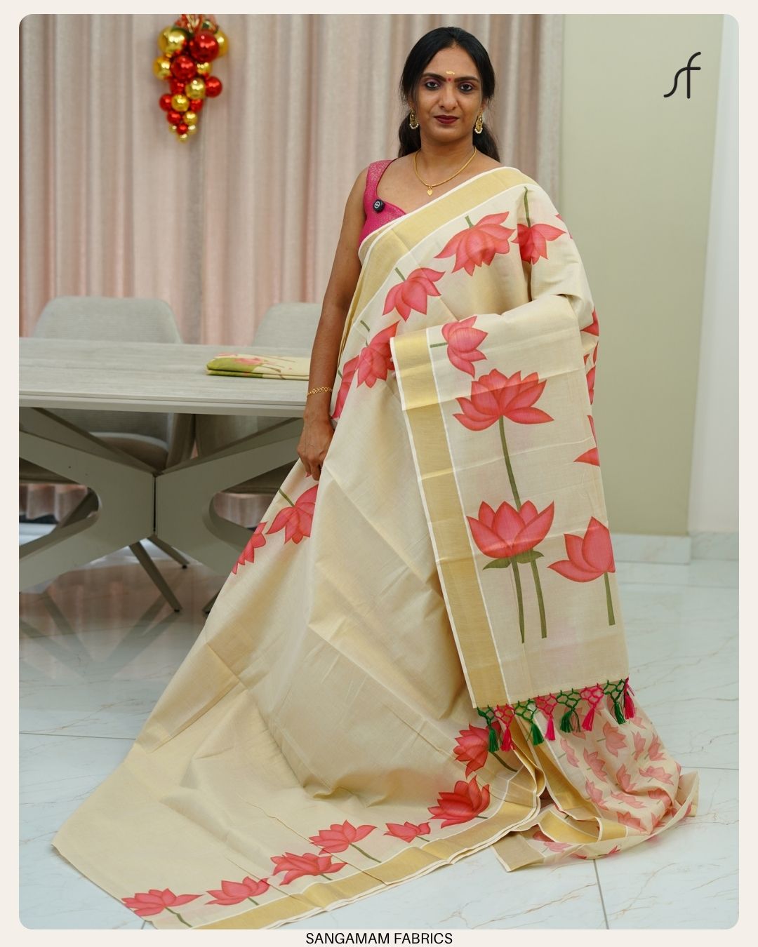 LOTUS DETAILED TISSUE SET SAREE