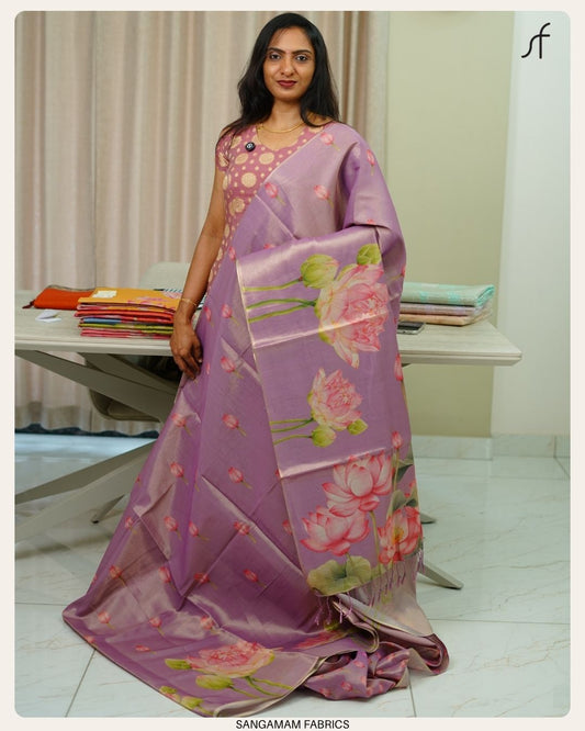 LOTUS DETAILED TISSUE SAREE