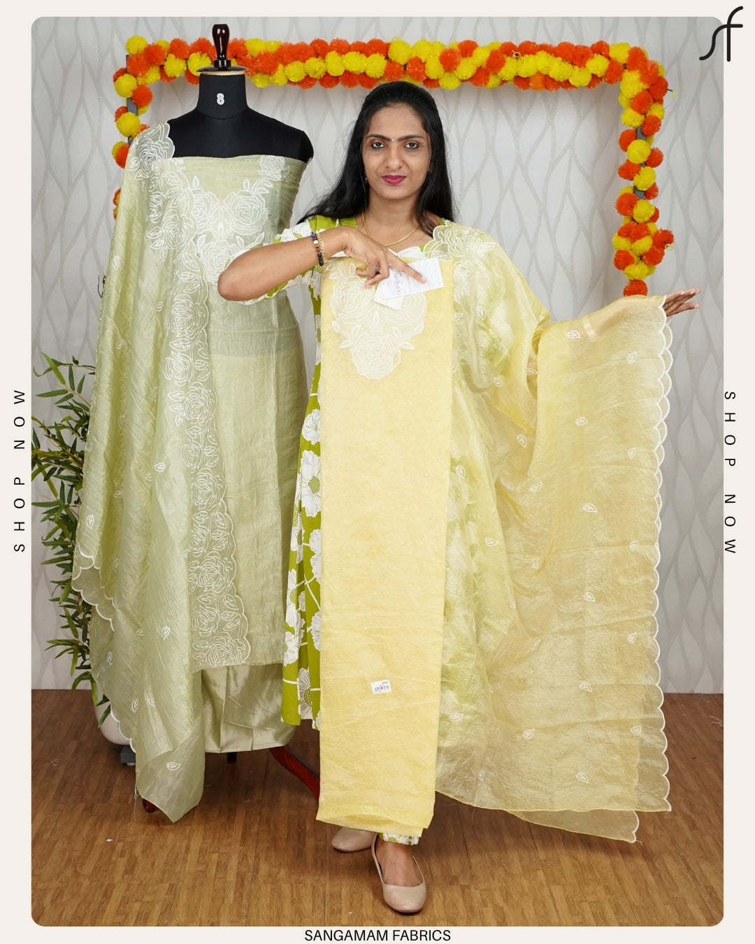 PAPER ORGANZA EMBROIDERY SALWAR SUIT