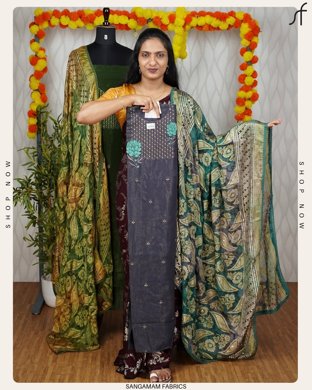 CRUSHED SILK SALWAR SUIT